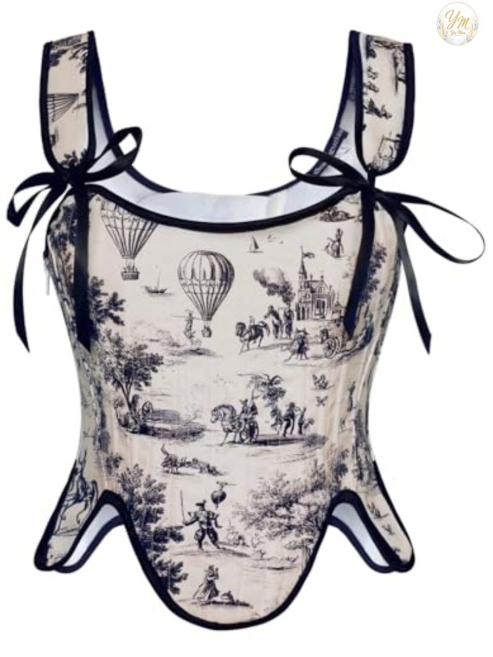Floral Lace Up Renaissance Corset Top Women Square Neck Bustier